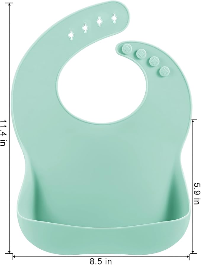PandaEar 3 Pack Silicone Bibs for Boys Girls for Babies & Toddlers, Waterproof Feeding Bib with Large Food Catcher, BPA Free