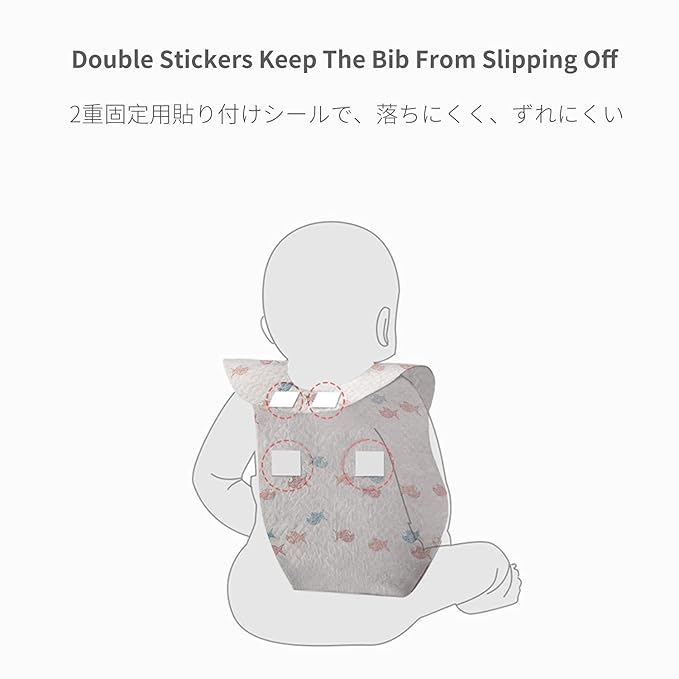 Baby and Infant Disposable Travel Bibs - Soft, Leakproof, for Toddlers Babies, Feeding, Traveling, (60PCS) Fish