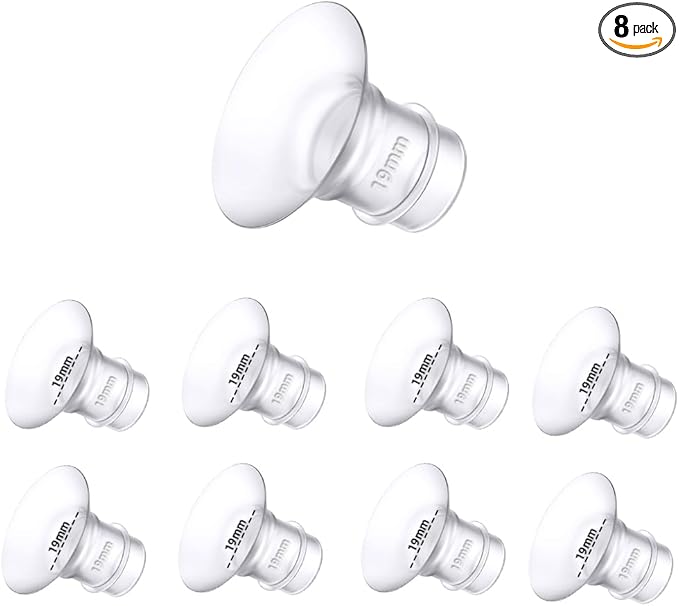 Flange Inserts 19mm 8PCS,Wearable Breast Pump Parts Compatible with Momcozy S12 pro/S9 pro/S12/S9/Medela/Spectra/TSRETE 24mm Breast Pump Shields/Flanges,Reduce 24mm Nipple Tunnel Down to 19mm
