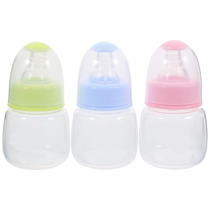 Kisangel Mini Baby Bottles 3pcs Baby Bottle Plastic Travel Food Feeder for Milk Cereal