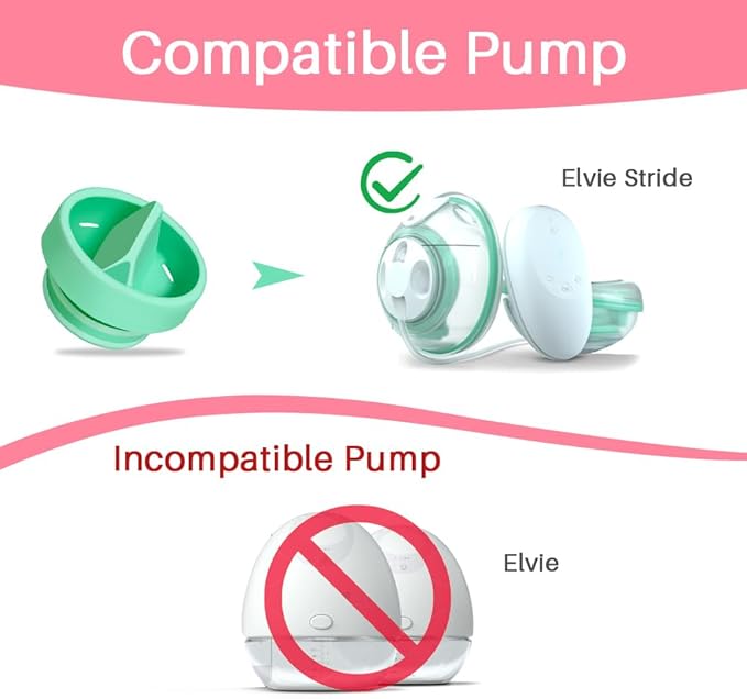 Tbuymax Duckbill Valves Compatible with Elvie Stride Pump Parts, 6 pc Food Grade Silicone Breast Feeding Valves, Not Original Stride Pump Parts