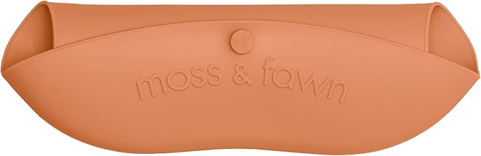 Moss and Fawn Gather & Roll Bib - Washable Waterproof Silicone Baby Feeding Bib - BPA, Lead, & PVC-Free
