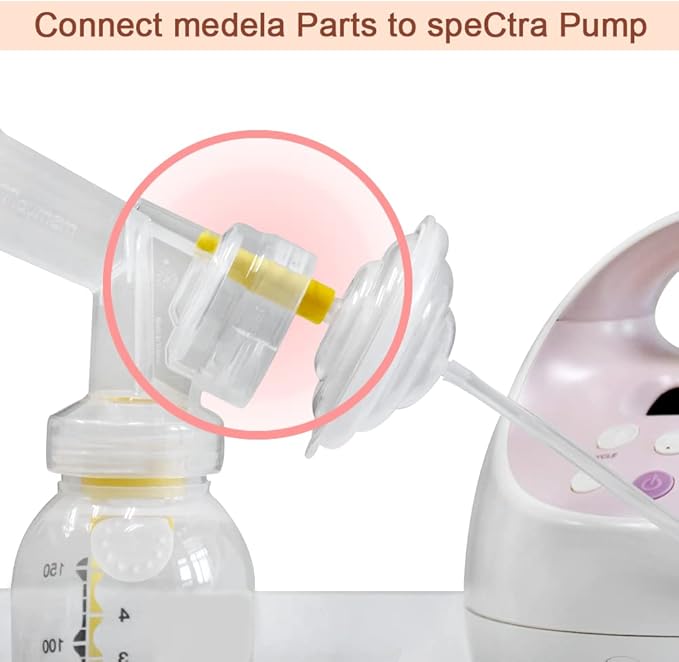 Maymom Backflow Protector Compatible with Spectra S2 S1, 9 Plus Breastpumps with Bonus Flange Adapters. Replacement Spectra Pump Parts Backflow Protector Silicone Diaphragm; 4 pc