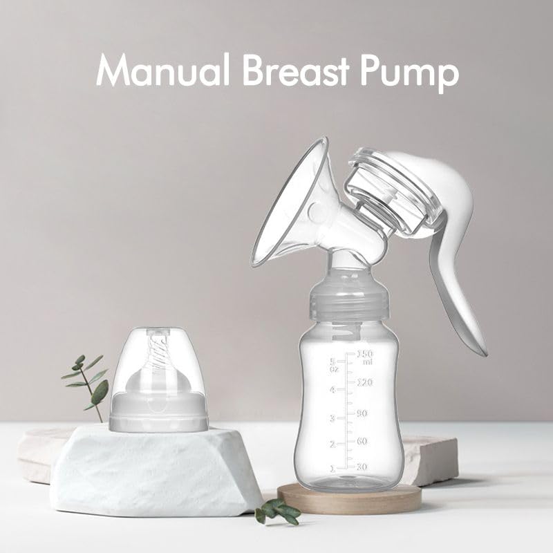 Handheld Manual Breast Pump – Portable & BPA-Free Milk Extractor for Breastfeeding Moms, Soft Silicone Suction, Quiet & Easy to Use