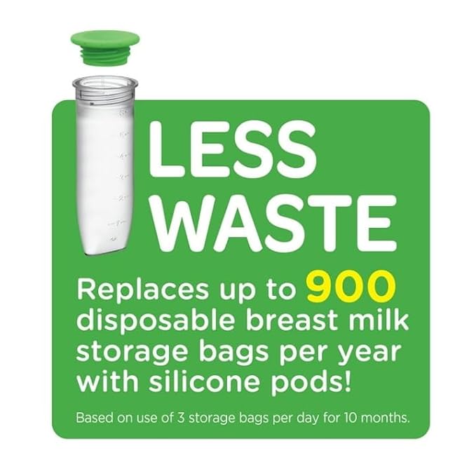 Playtex Baby Nurser PODS Starter Set with Reusable Silicone PODS, 8 Oz Bottles (x2), 6 Oz Silicone PODS (x4), and 2 Breast Pump Adapters, Feeding Essentials for Newborn and Breastfed Babies