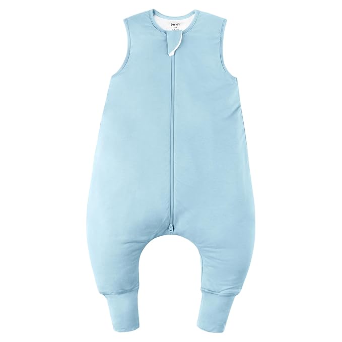 Rayon Made From Bamboo Sleep Sack 24-36 Months 0.5 Tog Ultra Soft Summer Toddler Sleep Sack 2t-3t with Feet 2-Way Zipper Lightweight Baby Sleeping Bag with Legs Thin Baby Wearable Blanket-Blue