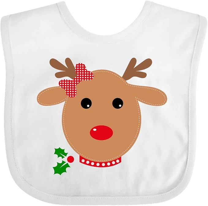 inktastic Girl Reindeer Baby Bib
