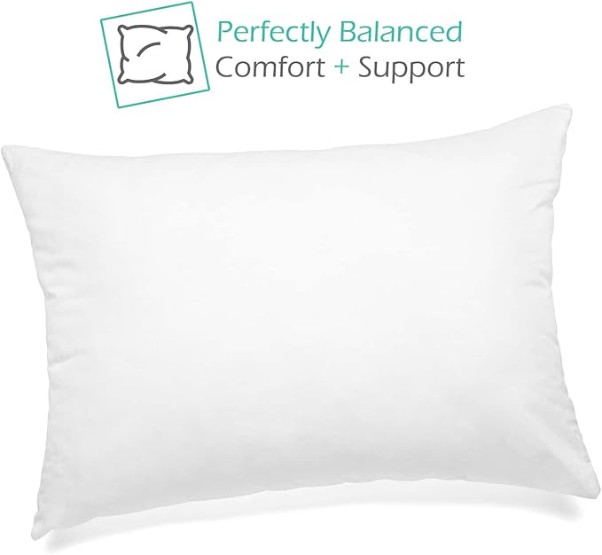 Nestl 4 Pack Toddler Pillow for Sleeping 13 x 18, Small Kids Pillow for Travel, Car, School, Nap, & Toddler Bed, Machine Washable Soft Cotton Toddler Pillow 2 Year Old and Up - White
