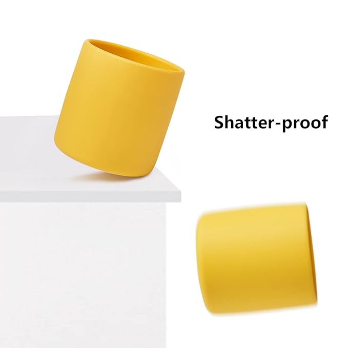 Silicone Toddler Cup 6 oz,Toddler Open Cups Study and Durable, for Baby Shower Gifts, Training Cups for Toddlers 1-3 years (Pink)