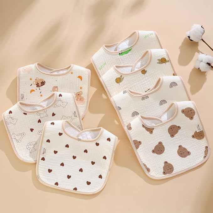 Baby Bandana Bibs, 6 Pack Waterproof Toddler Bib,Soft Cotton Absorbent Baby Bibs for Eating,Drooling,Teething