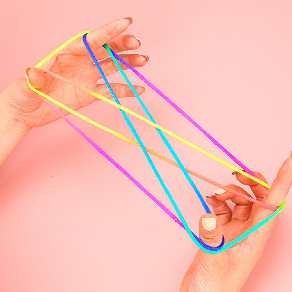 1 Set Colored Rope Finger Rope Toys Kids Toys Hand Game Toys Cats Cradle Hand Game Rope Kids Playthings Cradle Rope Game Finger Traps for Kids Finger Playthings Party Supplies