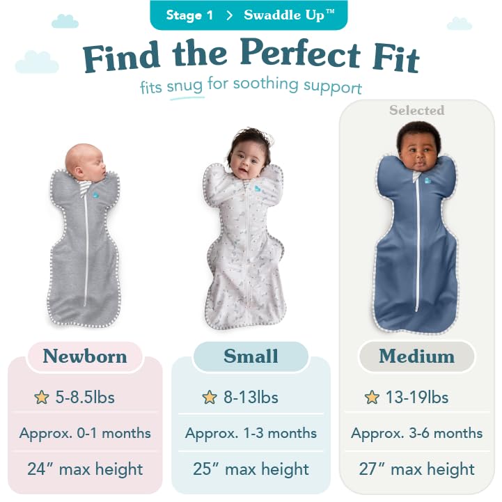 Love to Dream Swaddle UP, Sleep Sack 0-3 Months, Self-Soothing, Improves Sleep, Snug Fit Helps Calm Startle Reflex, Baby Essentials Must Haves Newborn, 1.0 TOG, 13-19 lbs, Oatmeal