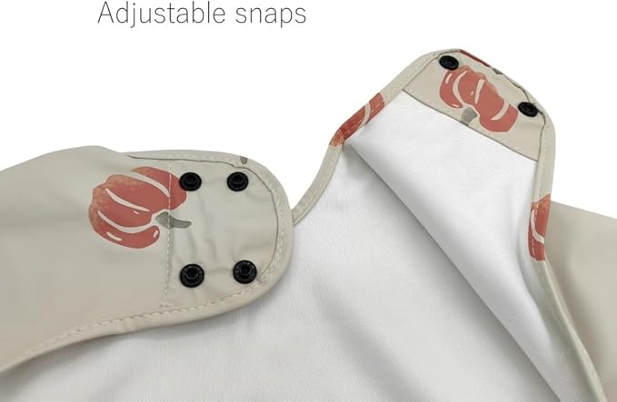 GZMM Waterproof Baby Bibs,Infant Toddler Long Sleeve Feeding Bib With Food Catcher,Easy Clean & Washable