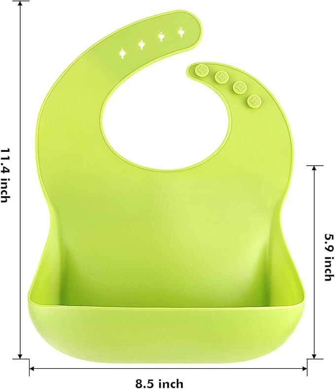 Silicone Bibs for Babies Toddler Set of 3, BPA Free, Soft Adjustable Waterproof Bibs for Feeding Essentials