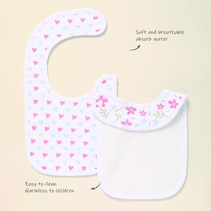 8 Pack Baby Bibs Unisex Adjustable with Snaps Ultra Soft Absorbent Drooling Teething for Boys and Girls
