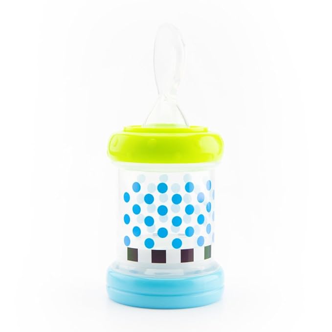 Sassy Baby Food Nurser – 4+ Months Set of 2- 4oz 100% Silicone Nipple and Spoon BPA-Free