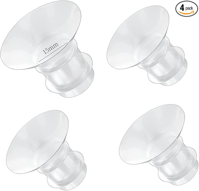 Flange Inserts 15mm for Medela,Spectra 24mm Shields/Flanges,Compatible with Momcozy S12 Pro/S9 Pro/S9/S12 Wearable Breast Pump,Reduce 24mm Nipple Tunnel Down to 15mm,4PCS