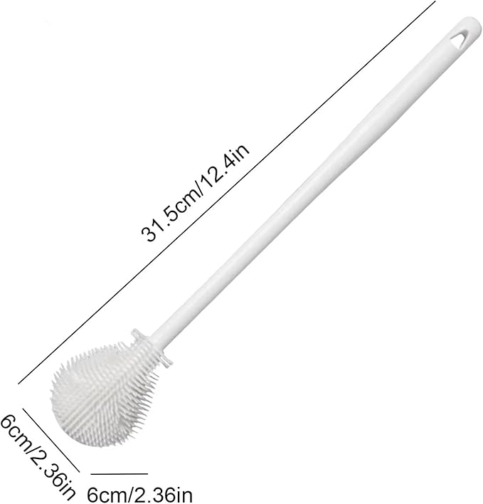 360° Flexible Silicone Bottle Brush with Long Handle, 2025 New Bottle Cleaning Brush, Deep Cleaning Brush for Narrow Neck Bottles, Water Bottles, Baby Bottles, Flasks Soft Bottle Brush (1PC)