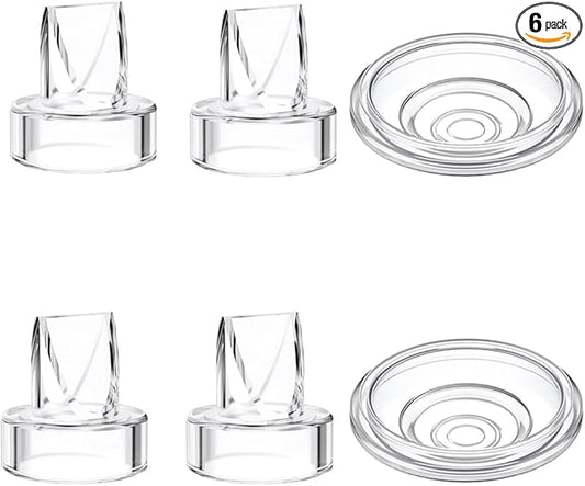 4pcs Duckbill Valves and 2pcs Silicone Diaphragm Compatible with Momcozy S12 Pro/S9 Pro/TSRETE S12/Kmaier S12 Wearable Breast Pumps Accessories,Breast Pump Replacement Parts