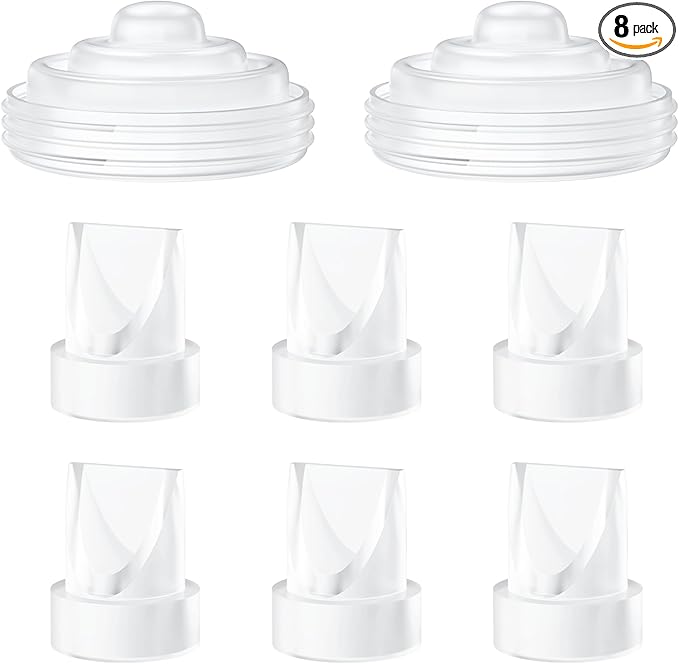 8PCS Breast Pump Parts Compatible with Momcozy M5 Replacement to Diaphragms 2PCS and Duckbill Valves 6PCS, Not Original Mom Cozy Pump Parts Accessories