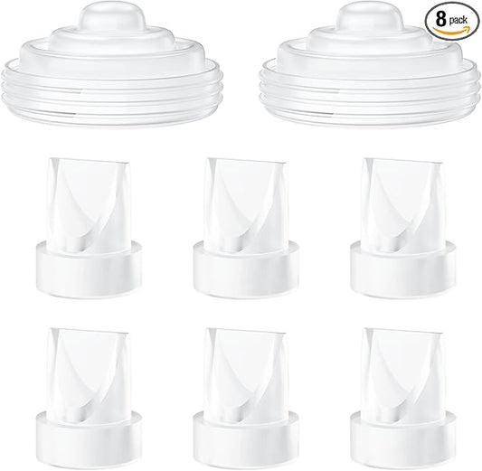 8PCS Breast Pump Parts Compatible with Momcozy M5 Replacement to Diaphragms 2PCS and Duckbill Valves 6PCS, Not Original Mom Cozy Pump Parts Accessories