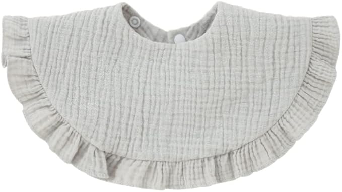 Nishine 4 pcs Unisex Baby Muslin Bandana Drool Bibs 360 Degree Rotatable Cotton Teething Feeding Drooling Bibs for Boy Girl