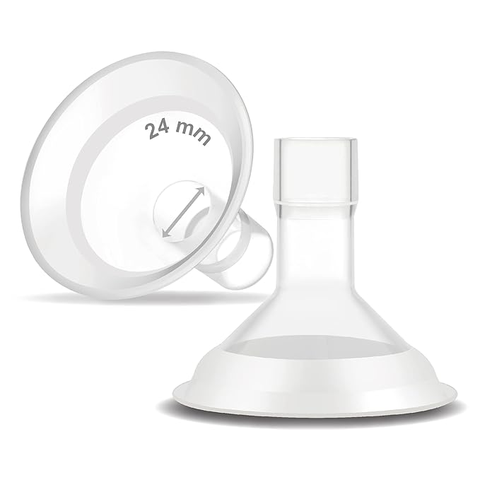 Maymom MyFit Comfy Series 24 mm Two-Piece Design Breastshield Compatible with Medela Breast Pump Parts; Replace Medela Shields; Fit MaxFlow Flex Connector; 2pc