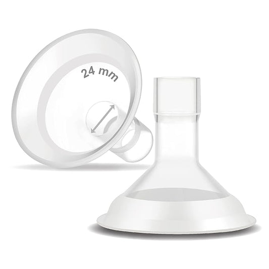 Maymom MyFit Comfy Series 24 mm Two-Piece Design Breastshield Compatible with Medela Breast Pump Parts; Replace Medela Shields; Fit MaxFlow Flex Connector; 2pc