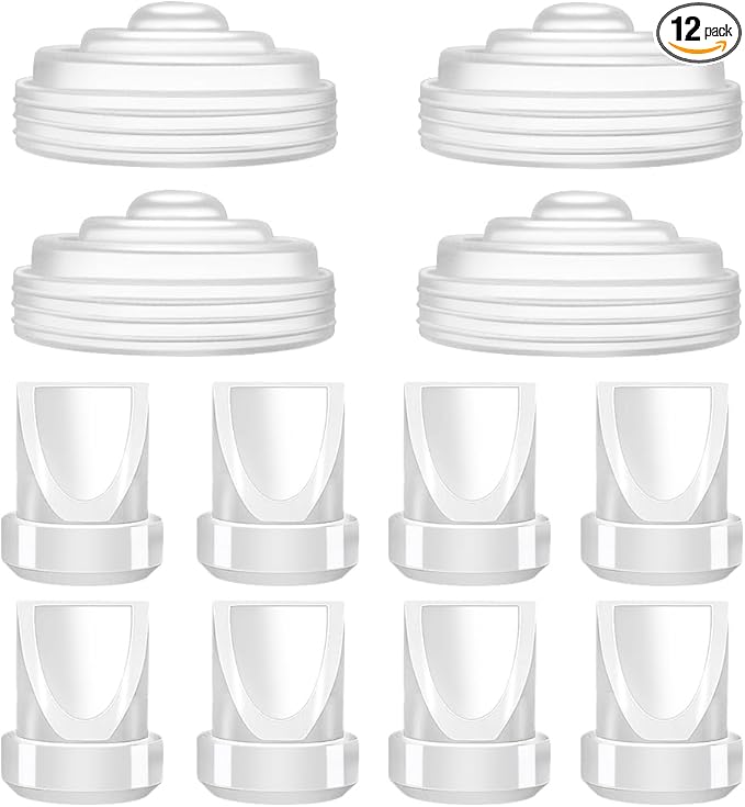 8Pcs Duckbill Valves and 4Pcs Silicone Diaphragm Compatible with Momcozy M5, Replacement M5 Pump Parts Accessories Made by Tbuymax, Not Original Momcozy Pump Parts