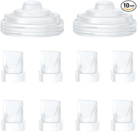 8PCS Duckbill Valves & 2PCS Diaphragm Compatible with Momcozy M5 Wearable Breast Pump, Replacement Pump Parts Accessories Compatible for M5 Momcozy, Not Original Mom Cozy Accessories