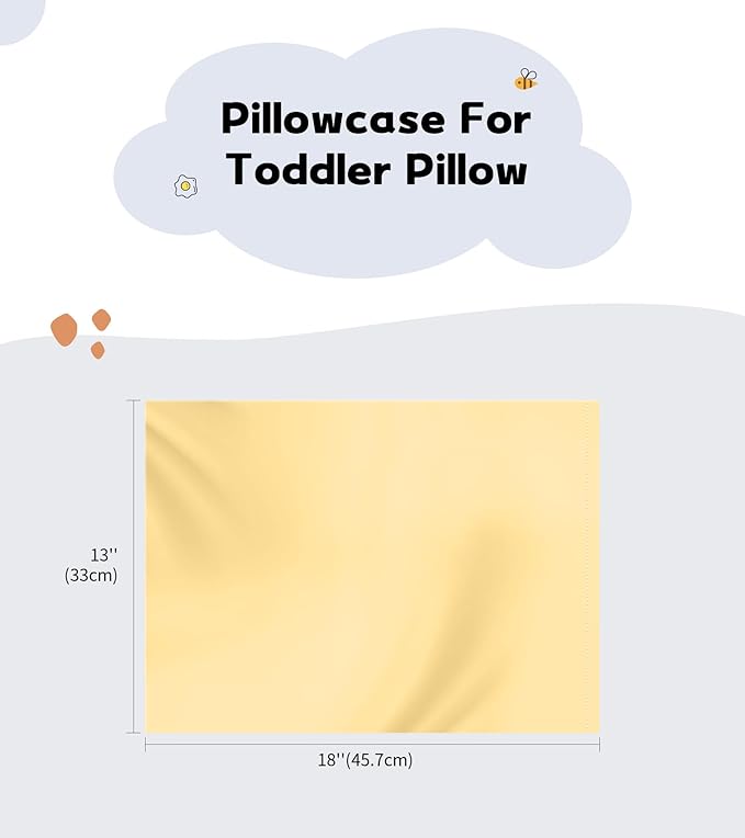 Deep Dream Toddler Pillowcases for 13x18 Pillow 2 Pack, 100% Cotton Travel Pillow Case Cover, 600 Thread Count Cotton Pillow Covers, Soft & Breathable Pillow Cases Envelope Closure, Mustard Yellow