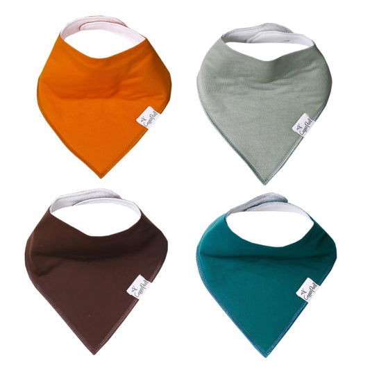Copper Pearl 4 Pack Soft Cotton Baby Bibs for Drooling and Teething, Absorbent Drool Bibs for Baby Girl and Boy, Adjustable to Fit Newborns to Toddlers, Tons of Styles (Blaze)