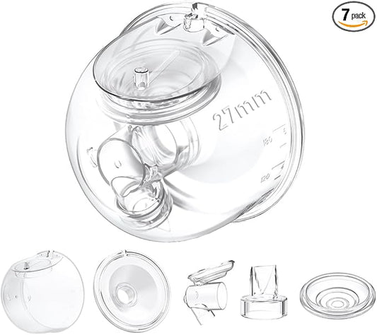 One Full Set Milk Collector Cup 27mm Only Compatible with Momcozy S12 Pro/S9 Pro Breast Pump NOT for S9/S12, S12 Pro/S9 Pro Wearable Breast Pump Replacement Parts with 27mm Flange