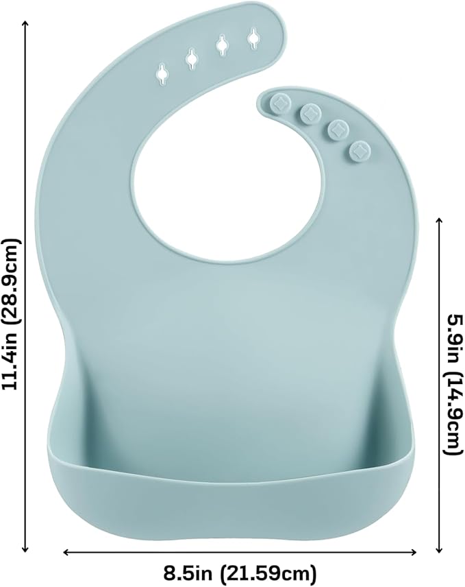 PandaEar Silicone Baby Bibs Set of 3 for Toddlers, BPA Free Waterproof Adjustable Feeding Bib with Large Pocket Food Catcher