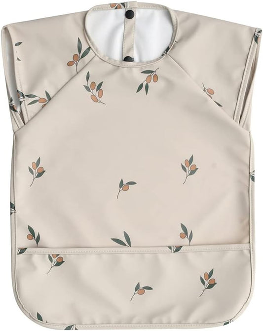 GZMM Waterproof Baby Bibs,Infant Toddler Extra Cover Feeding Bib With Food Catcher,Easy Clean & Washable