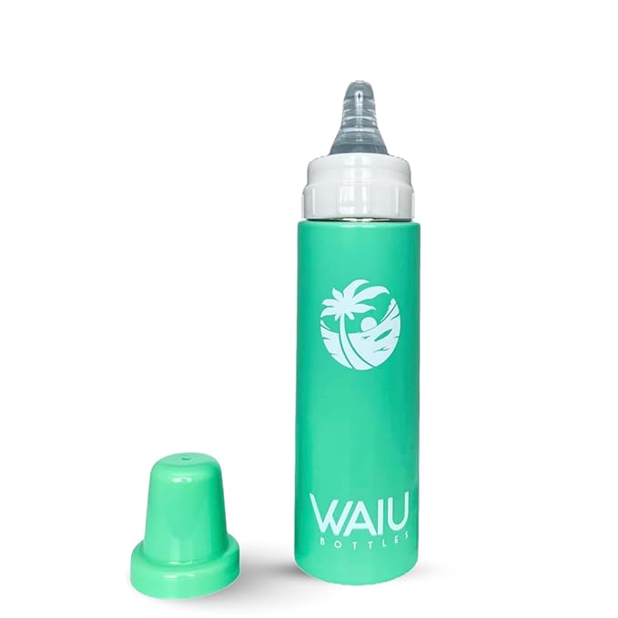 Versatile Waiu Insulated Baby Bottle | 4 oz & 6 oz Sizes | Keeps Drinks Hot for 8 Hours, Cold for 24 Hours | BPA-Free | Multiple Colors Available (Green, 4 oz.)