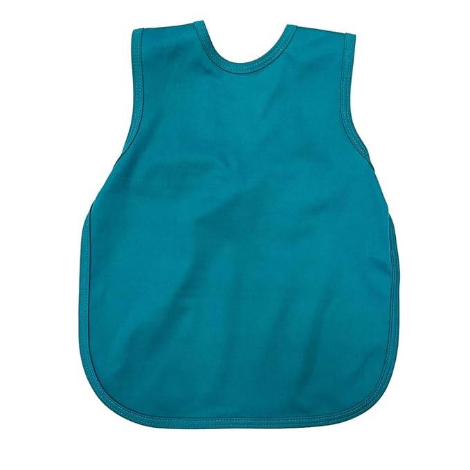 BapronBaby Minimalist Teal Bapron - No Neck Tie Safer Bib for Baby & Toddler - Soft Waterproof Stain Resistant - Machine Washable - Sz Preschool 3-5yrs