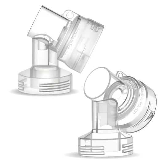 Maymom MyFit Narrow Neck Base Connectors; Compatible with Medela PersonalFit Connector; Use w/Maymom Two-Piece Shield System, Compatible with Medela Freestyle Flex BreastShield; Lansinoh Shields; 2pc