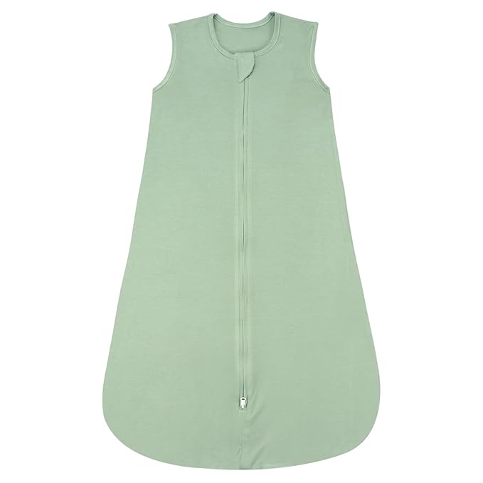 Rayon Made from Bamboo Sleep Sack, 0.5 TOG Wearable Blanket Baby, Lightweight Stretchy Sleep Sack 0-6 Months, Green