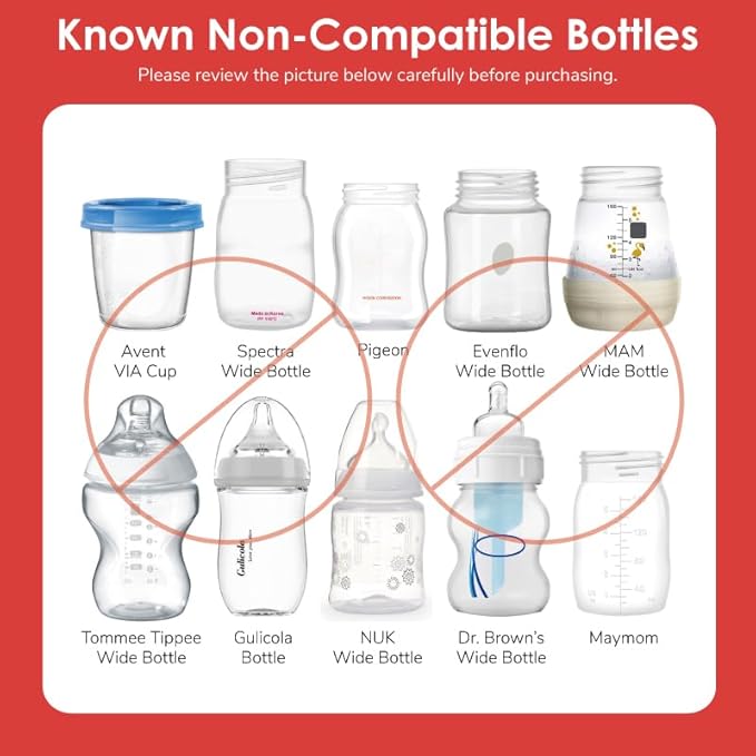 Maymom Dome Caps, Screw Rings, Sealing Discs Compatible with Avent Natural Bottles, PP Bottles; No Nipple Included. Convert Avent Classic Bottle Into Natural