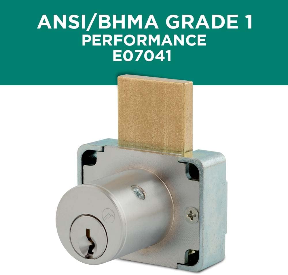 200DW Deadbolt Lock | 7/8" Chrome Key Lock US26D | NATL KA915 Keyed Alike | Grade 1 Locks | Vertical Deadbolt | for Drawers