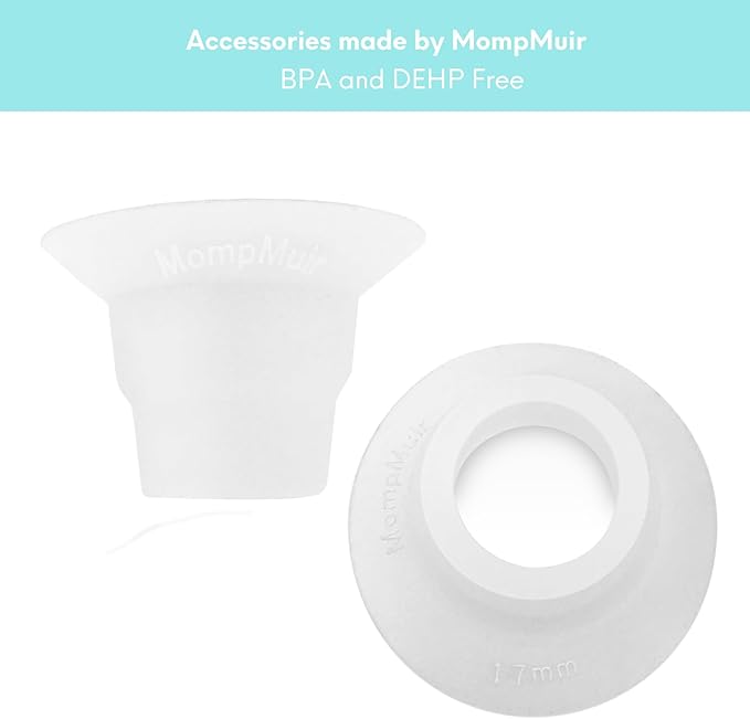 17mm Silicone Flange Inserts Compatible with Elvie Stride for Lansinoh for Medela for Spectra for eufy for Momcozy S9 S12 M5 M9 for Bellababy, Pump Parts Reduce 24-25mm elastic nipple to 17mm