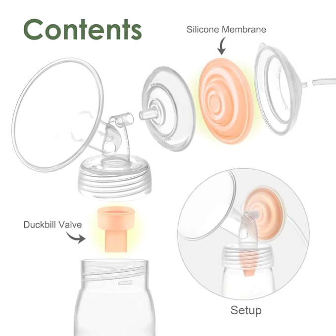 Maymom Pump Parts Compatible with Spectra S1 Spectra S2 Syngergy Gold Replace Spectra Duckbill Valve Not Original Spectra S2 Replacement Pump Parts (10 Piece Orange)