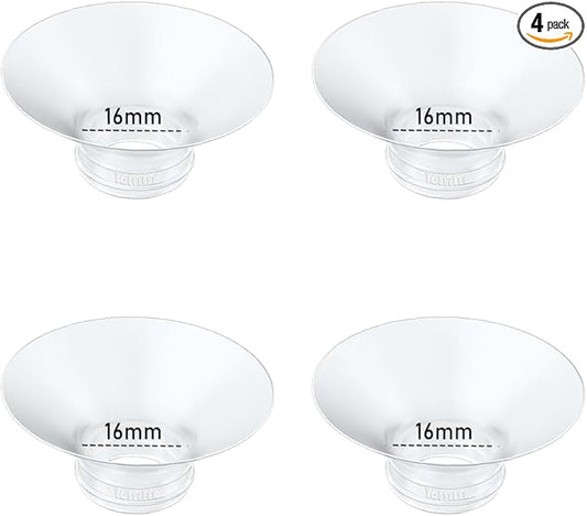 Flange Insert 4PCS 16mm Compatible with Momcozy M9/M6/M5/S12 Pro/V1 Pro/V2 pro, Spectra/Medela/Elvie/NCVI/TSRETE/eufy/Lansinoh/Paruu/MomMed Breast Pump 24mm Shields/Flanges (4pcs-16mm)