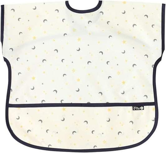 Short Sleeve Waterproof Bib for Toddlers – Feeding Apron for Mealtime, Daycare, Self-Feeding & Messy Play, Baby Bib
