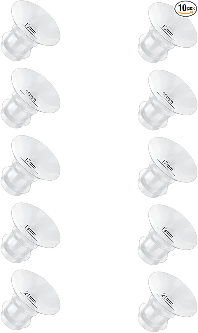 Flange Inserts 13/15/17/19/21mm 10PC Compatible with Momcozy S12 pro/S9 pro/S9/S10/S12/Medela/TSRETE/Spectra/Bellababy etc 24mm Wearable Breast Pump, Reduce 24mm Tunnel Down to Correct Size