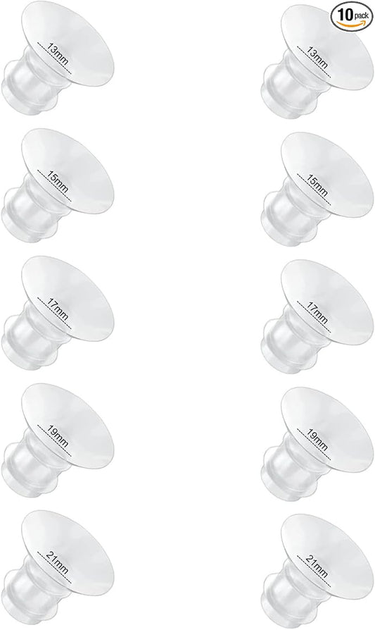 Flange Inserts 13/15/17/19/21mm 10PC Compatible with Momcozy S12 pro/S9 pro/S9/S10/S12/Medela/TSRETE/Spectra/Bellababy etc 24mm Wearable Breast Pump, Reduce 24mm Tunnel Down to Correct Size