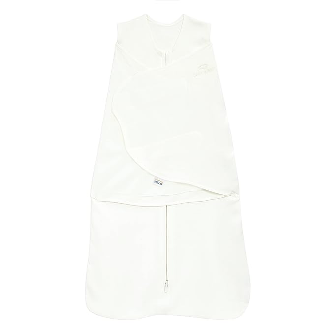 HALO 100% Cotton Sleepsack Swaddle, 3-Way Adjustable Wearable Blanket, TOG 1.5, Natural, Newborn, 0-3 Months