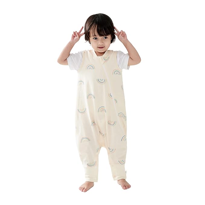 Duomiaomiao 0.5 TOG Toddler Sleep Sack 12-24 Months 100% Cotton Lightweight Baby Sleep Sack with Feet, Breathable Comfy Toddler Wearable Blanket