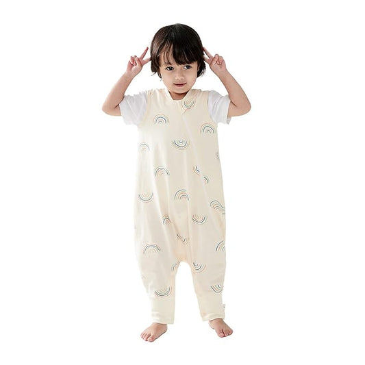 Duomiaomiao 0.5 TOG Toddler Sleep Sack 24-36 Months 100% Cotton Lightweight Baby Sleep Sack with Feet, Breathable Comfy Toddler Wearable Blanket